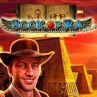 Book of Ra Deluxe casino game by Novomatic – featured logo at Instant Casino
