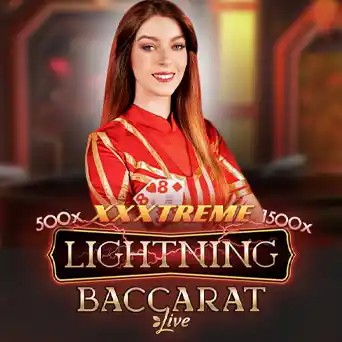 Official Live Dealer logo: Lightning Baccarat by Evolution at Instant Casino